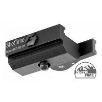 Адаптер-переходник ShotTime быстросъемный для сошек типа Harris на Weaver/Picatinny, сплав Д16Т+ сталь, черный, 101г