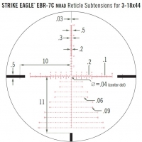 Прицел Vortex Strike Eagle 3-18x44 FFP сетка EBR-7C (MRAD) с подсветкой